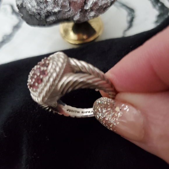 Judith Ripka 925 Sterling Silver Heart RING Rope Inspired 7.5 Gorgeous - Picture 3 of 5